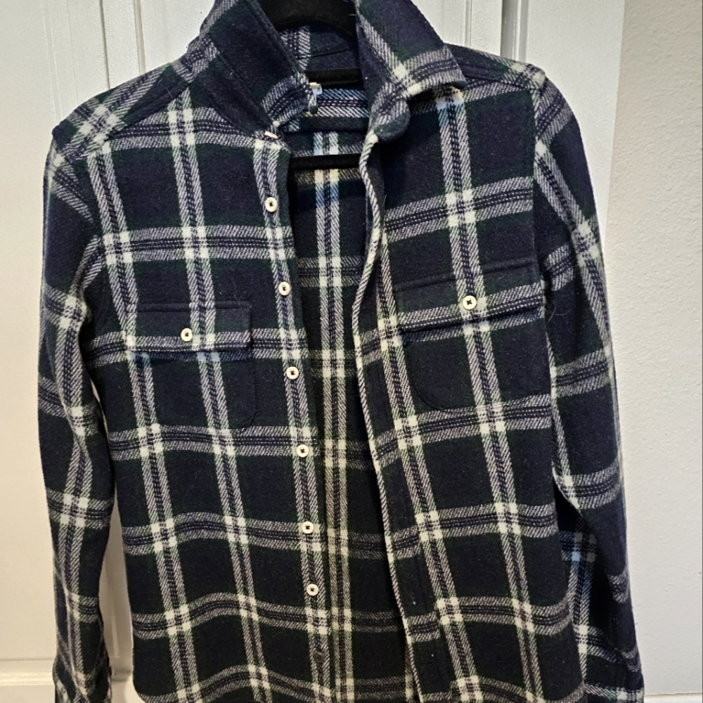 Taylor Stitch Navy Plaid Wool